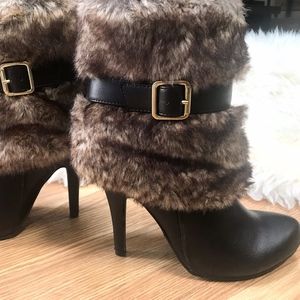 Chocolate faux fur Bootie